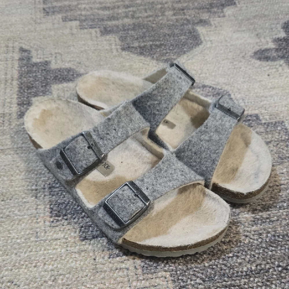 Birkenstock Kids Arizona Rivet Light Gray Wool